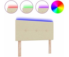 LED galvūgalis su LED juostelėmis Kreminė 80 cm audinys