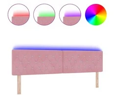 LED galvūgalis su LED juostelėmis Rožinė 180 cm Aksomas