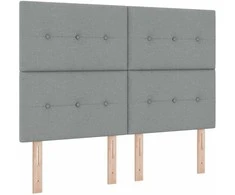 LED galvūgalis su LED juostelėmis Šviesiai pilka 144 cm audinys