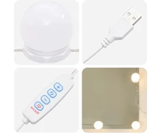 LED makiažo stalo komplektas 2 vnt. Juodas ąžuolas