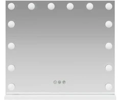 LED makiažo veidrodis Balta 50 x 10 x 44 cm Stiklas ir plienas