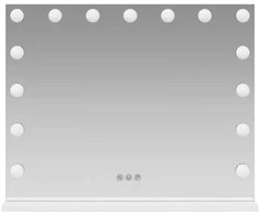 LED makiažo veidrodis Balta 58 x 10 x 47 cm Stiklas ir plienas