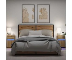 LED naktinis staliukas su spintelėmis 2 pcs artisano ąžuolo