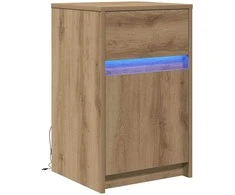 LED naktinis staliukas su spintelėmis artisano ąžuolo