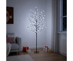 LED rutuliukų Kalėdų eglutė Juoda 150 cm Plienas 185 LED