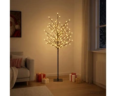 LED rutuliukų Kalėdų eglutė Juoda 18 x 18 x 120 cm Plienas