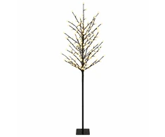 LED rutuliukų Kalėdų eglutė Juoda 180 cm Plienas 220 LED