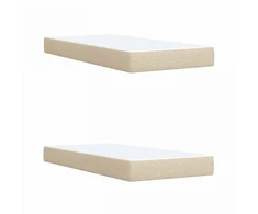 LED saugojimo lova su čiužiniu Kreminė 200 x 200 cm Audinys