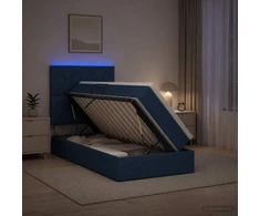LED saugojimo lova su čiužiniu Mėlyna 90 x 200 cm Audinys