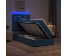 LED saugojimo lova su čiužiniu Tamsiai mėlyna 100 x 200 cm