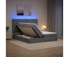 LED saugojimo lova su čiužiniu Tamsiai pilka 180 x 200 cm
