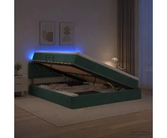 LED saugojimo lova su čiužiniu Tamsiai žalia 180 x 200 cm
