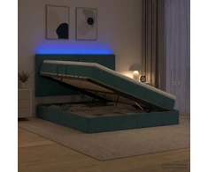 LED saugojimo lova su čiužiniu Tamsiai žalia 160 x 200 cm