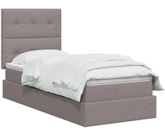 LED saugojimo lova su čiužiniu Taupe 100 x 200 cm Audinys