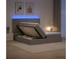 LED saugojimo lova su čiužiniu Taupe 180 x 200 cm Audinys