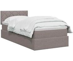 LED saugojimo lova su čiužiniu Taupe 90 x 200 cm Audinys