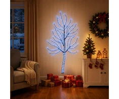 LED sieninė Kalėdų eglutė 150 cm 140 LED Mėlyna Plienas Juoda