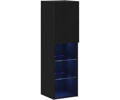 TV staliukas TV spintelių komplektas 2 pcs Juodas ąžuolas 30,5 x 30 x 102 cm