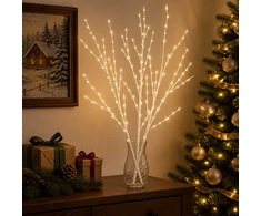 LED varinių šakų kalėdinė dekoracija 3 vnt. Balta 62 cm Plienas