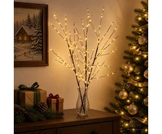 LED varinių šakų kalėdinė dekoracija 3 vnt. Ruda 62 cm Plienas