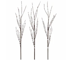 LED varinių šakų kalėdinė dekoracija 3 vnt. Ruda 62 cm Plienas