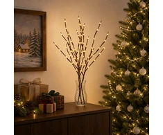 LED varinių šakų kalėdinė dekoracija 3 vnt. Ruda 62 cm Plienas