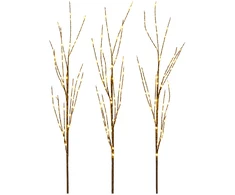 LED varinių šakų kalėdinė dekoracija 3 vnt. Ruda 62 cm Plienas