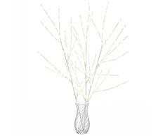 LED varinių šakų kalėdinė dekoracija 3 vnt. Balta 62 cm Plienas