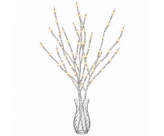 LED varinių šakų kalėdinė dekoracija 3 vnt. Balta 62 cm Plienas
