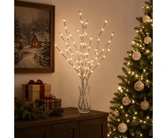 LED varinių šakų kalėdinė dekoracija 3 vnt. Balta 62 cm Plienas