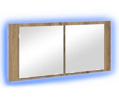 LED veidrodis spintelė Amatininkų ąžuolas 100 x 12 x 45 cm