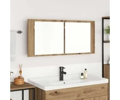 LED veidrodis spintelė Amatininkų ąžuolas 100 x 12 x 45 cm