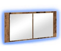 LED veidrodis spintelė su lentyna Senas medis 100 x 12 x 45 cm