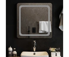 LED vonios veidrodis Skaidrus 60 x 60 cm grūdintas stiklas