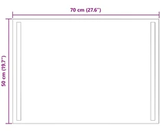 LED vonios veidrodis Skaidrus 70 x 50 cm grūdintas stiklas