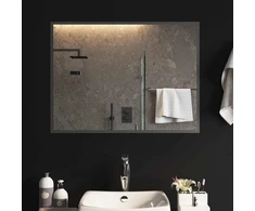 LED vonios veidrodis Skaidrus 80 x 60 cm grūdintas stiklas
