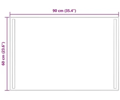 LED vonios veidrodis Skaidrus 90 x 60 cm grūdintas stiklas