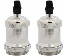lempų laikikliai 2 vnt Satin Nickel E27