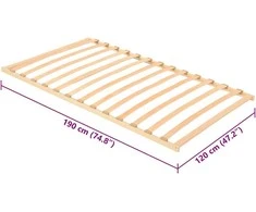 Lova Lamelinis lovos pagrindas Ruda 120 x 190 cm Kietas bukas medis