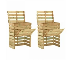Lentų sodo kompostavimo dėžė 2 pcs Žalia 110 x 58 x 113 cm