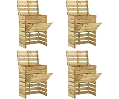 Lentų sodo kompostavimo dėžė 4 pcs Žalia 110 x 58 x 113 cm