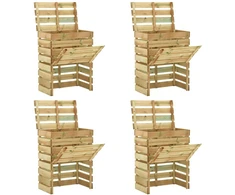 Lentų sodo kompostavimo dėžė 4 pcs Žalia 110 x 58 x 113 cm