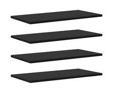 Knygų lentyna 4 pcs Juodas 60 x 30 x 1,5 cm Apdirbta mediena