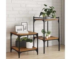 Knygų lentyna 4 pcs Ruda 40 x 40 x 1,5 cm Apdirbta mediena