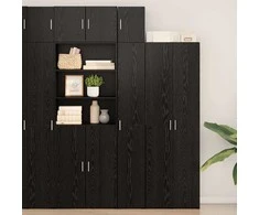 Oppbevaringsskap 3 pcs Juodas ąžuolas 30 x 42,5 x 225 cm