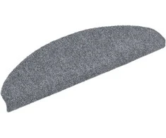Laiptų kilimėliai, lipnūs, 30 vnt., 65x21x4 cm, šviesiai pilki, pusapvaliai, dideli
