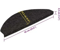 Lipnūs laiptų kilimėliai, 30vnt., antracito, 65x22,5x3,5cm