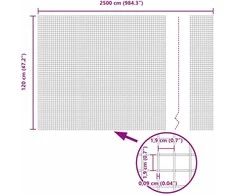 Suvirintas vielos tvora žemės tvirtinimas 25 x 1,2 m Pilka