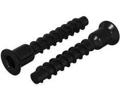 Lizdas su dangteliu varžtas 2 pcs Juoda 7 x 40 mm Geležis