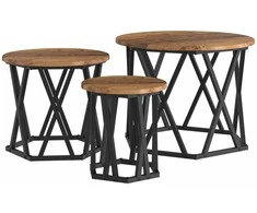 Nesting šoninis stalas 3 pcs Senovinis medis